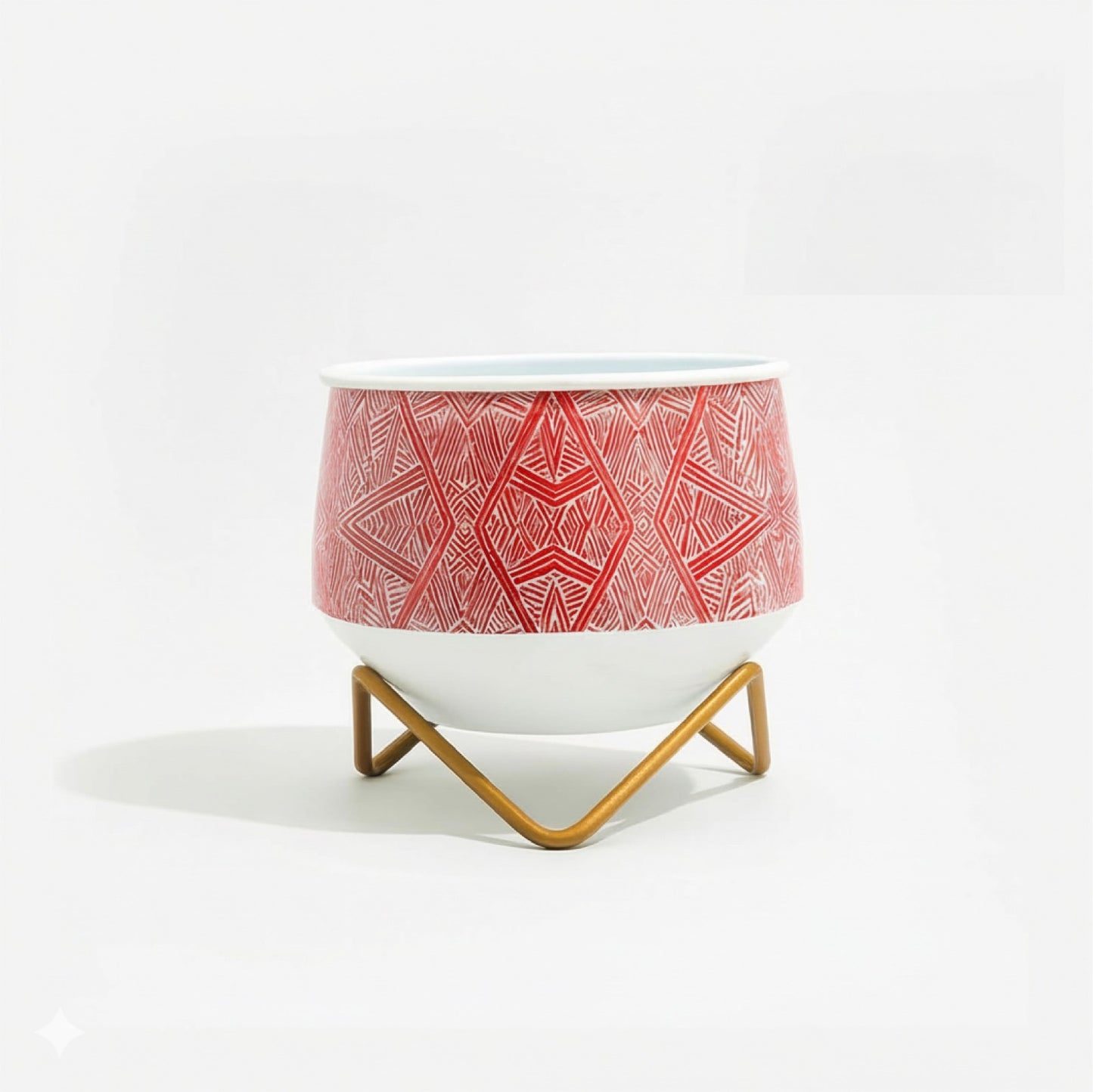 Decorative Aipan Delight Metal Planter Pot