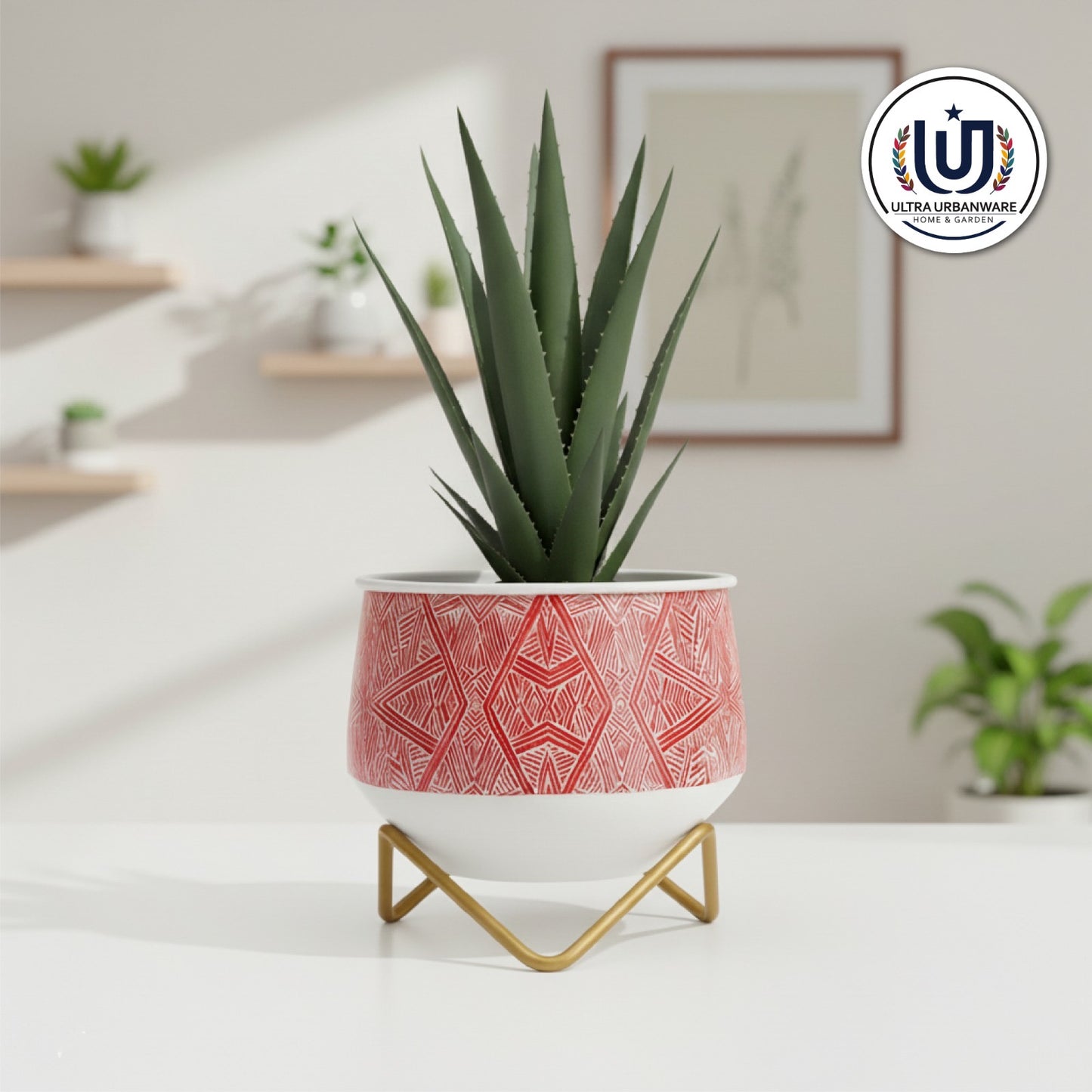 Decorative Aipan Delight Metal Planter Pot