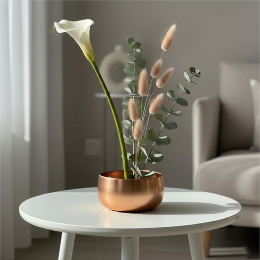 Metallic Miniature Metal Copper Planter Pot