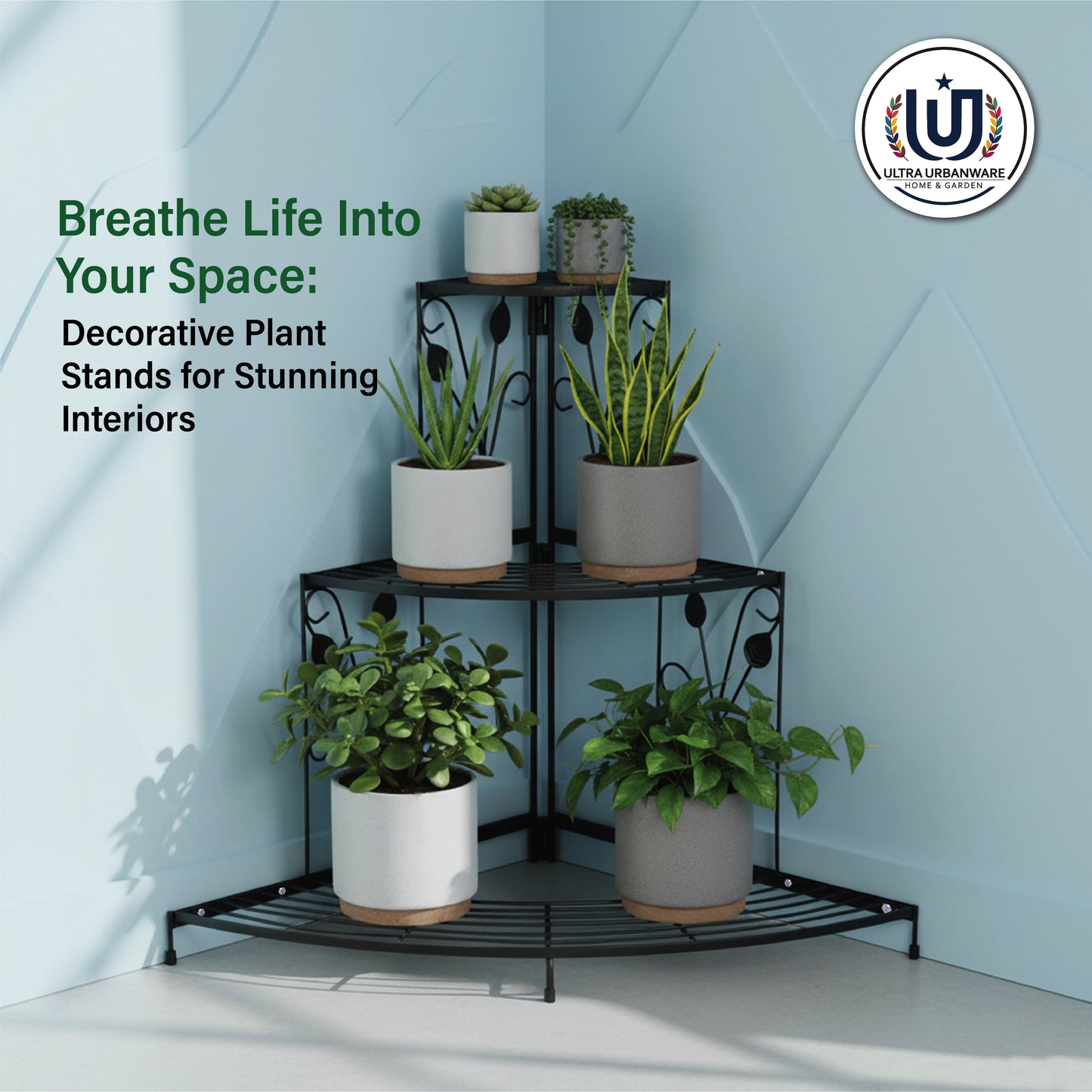 Garkit Corner 3Tier Metal Stand for Urban Compact Spaces