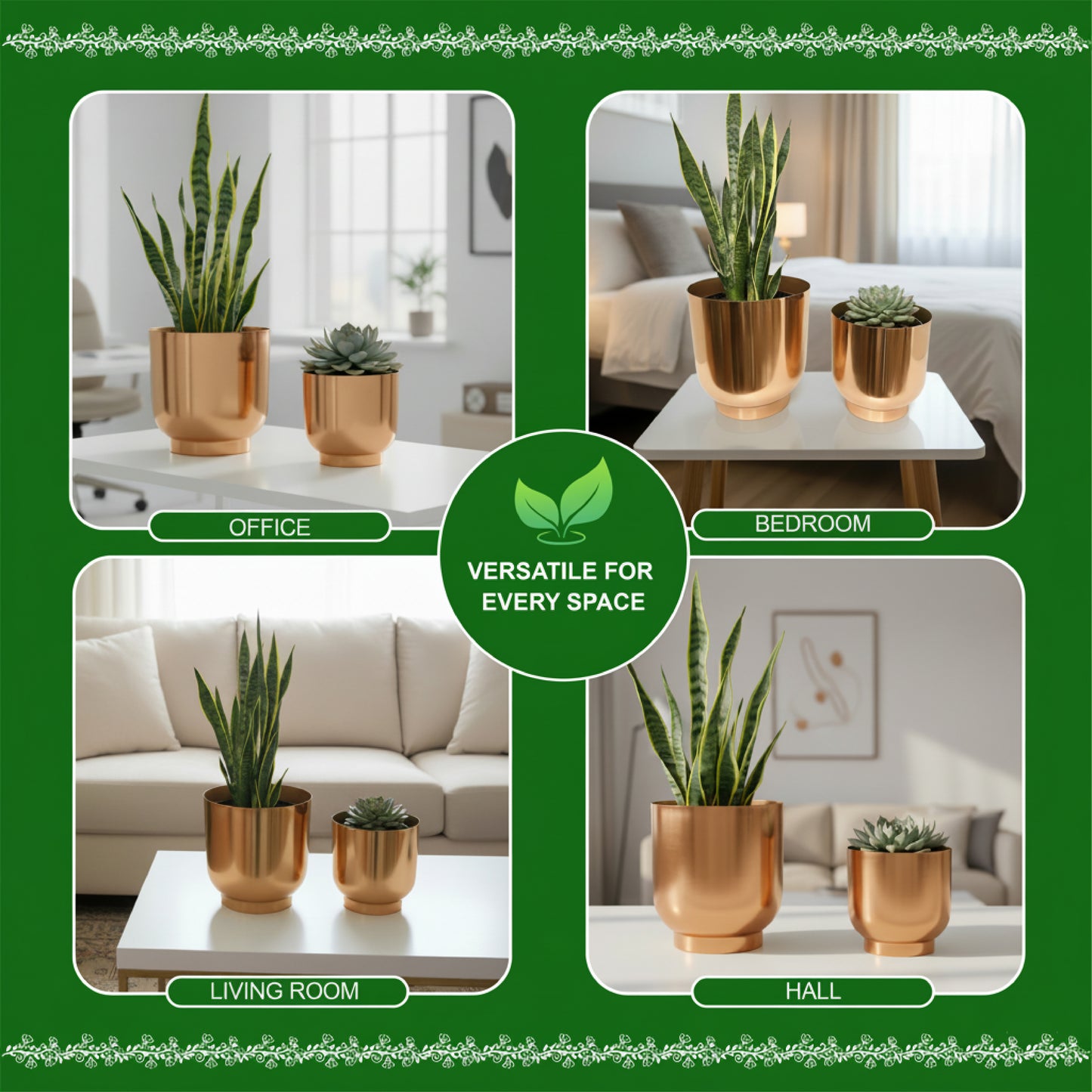Decorative Metal Planter For Living Room/Balcony/Table Decor