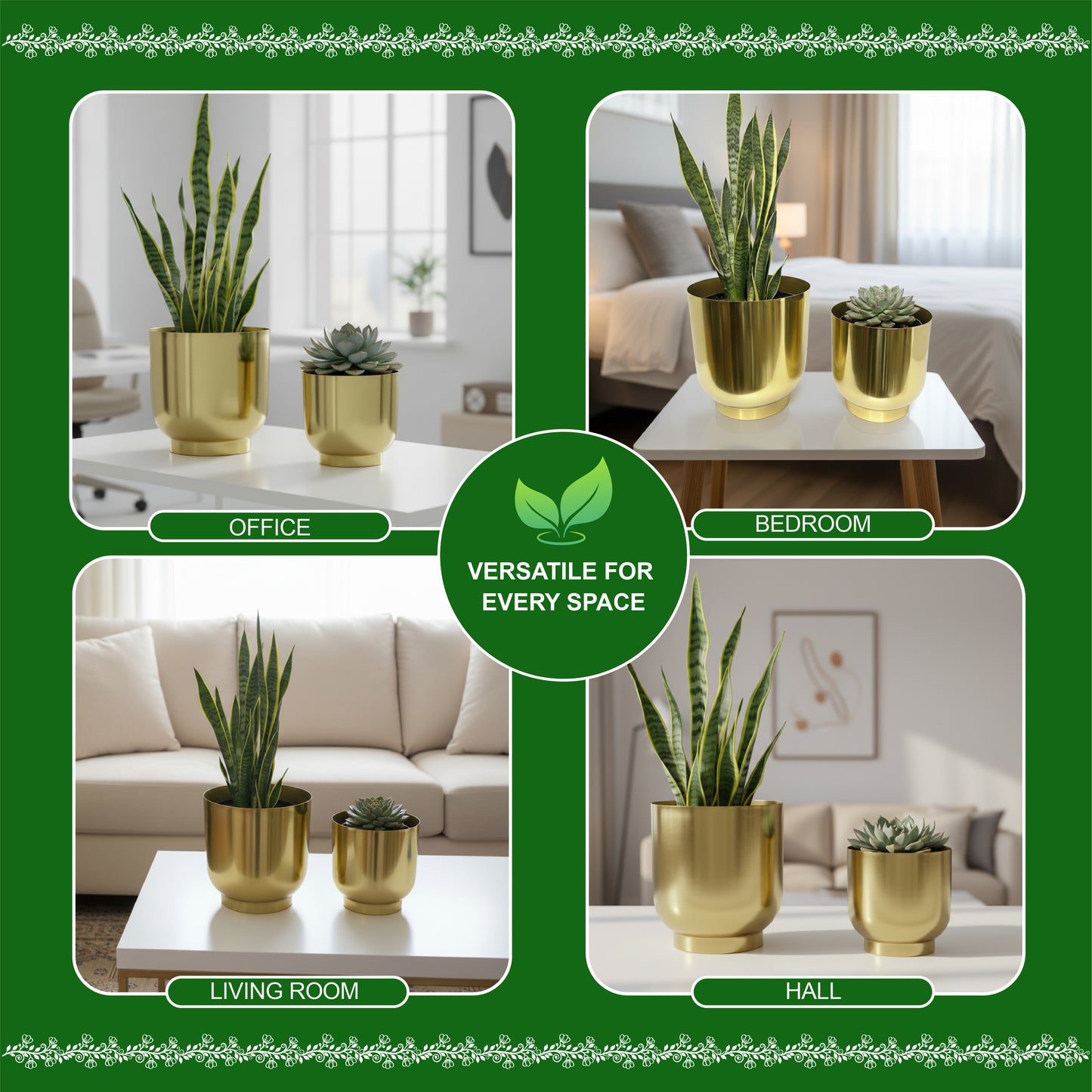 Decorative Metal Planter For Living Room/Balcony/Table Decor