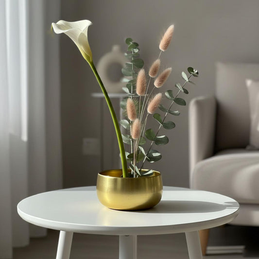 Metallic Miniature Metal Brass Planter Pot