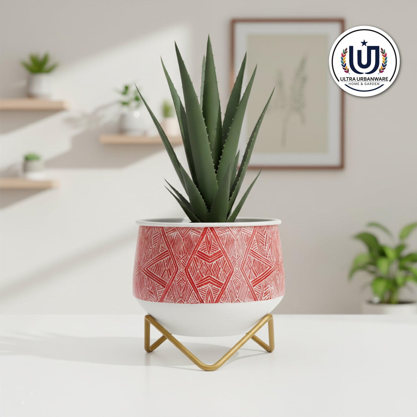 Decorative Caramel Metal Planter