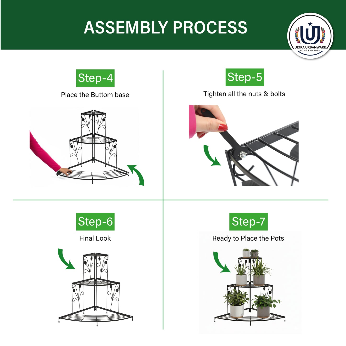 Garkit Corner 3Tier Metal Stand for Urban Compact Spaces