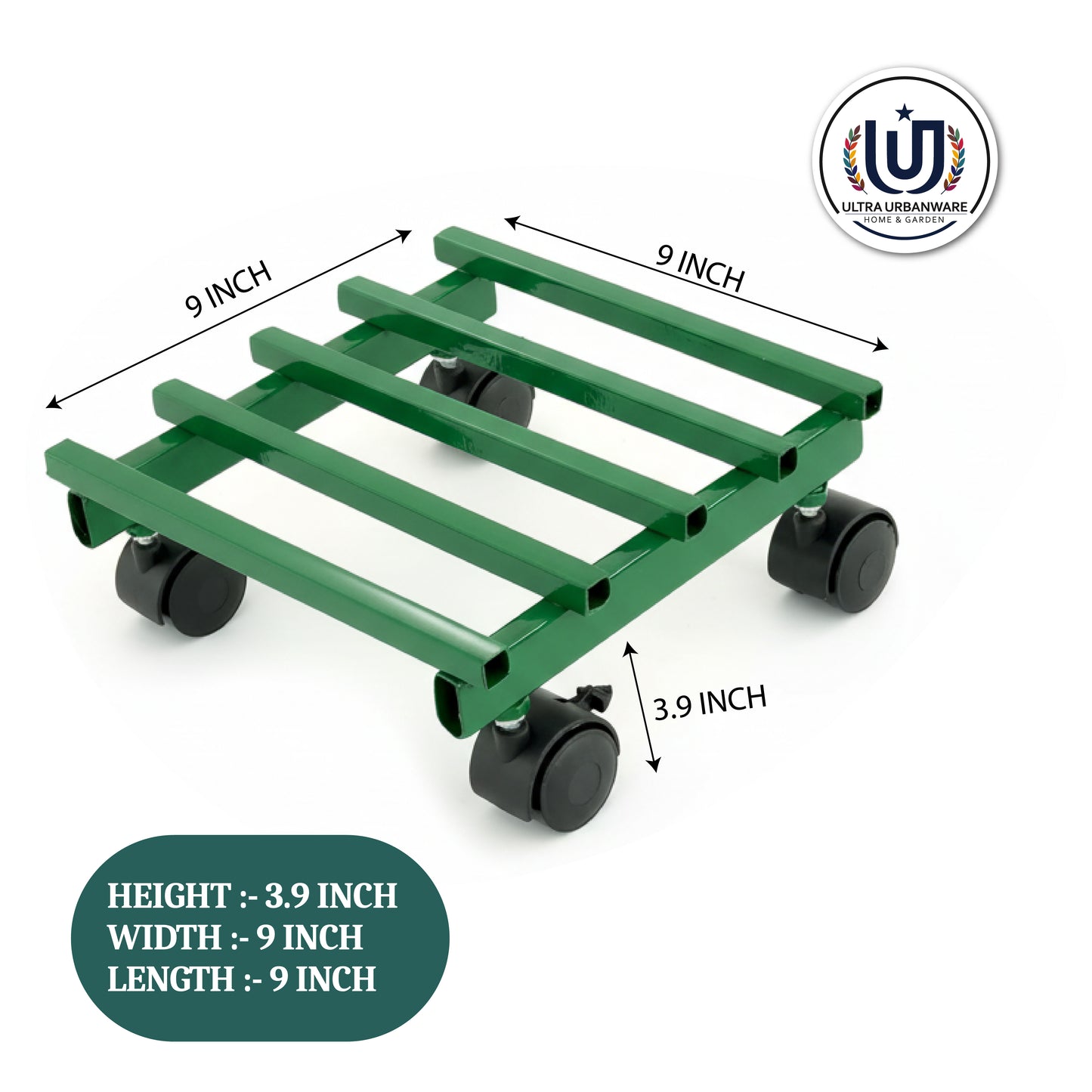 Garkit Square Caddy with Wheel Rolling Plant Stand (Set of 2)