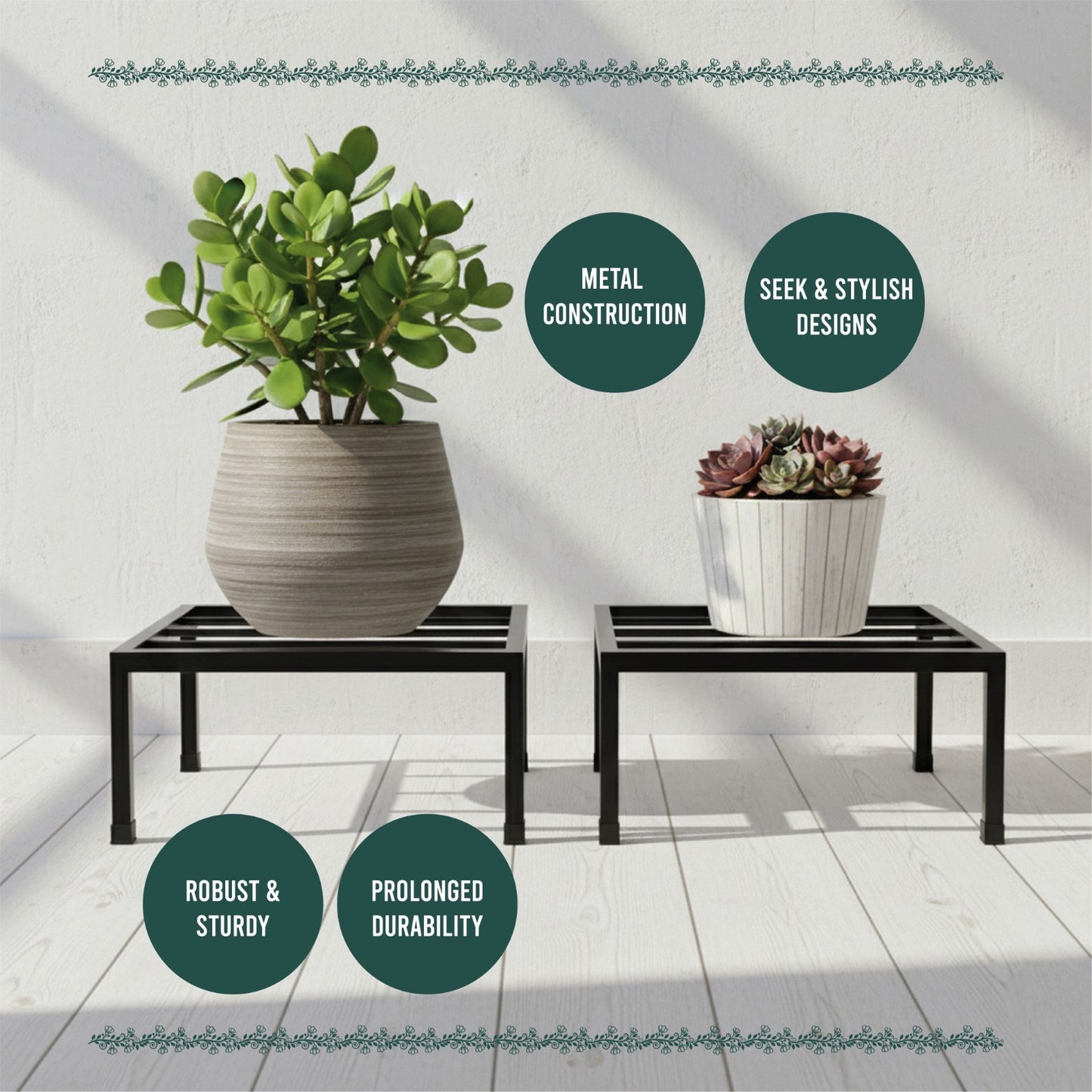 Magnus Thick Metal Plant Stand For Indoor And Outdoor