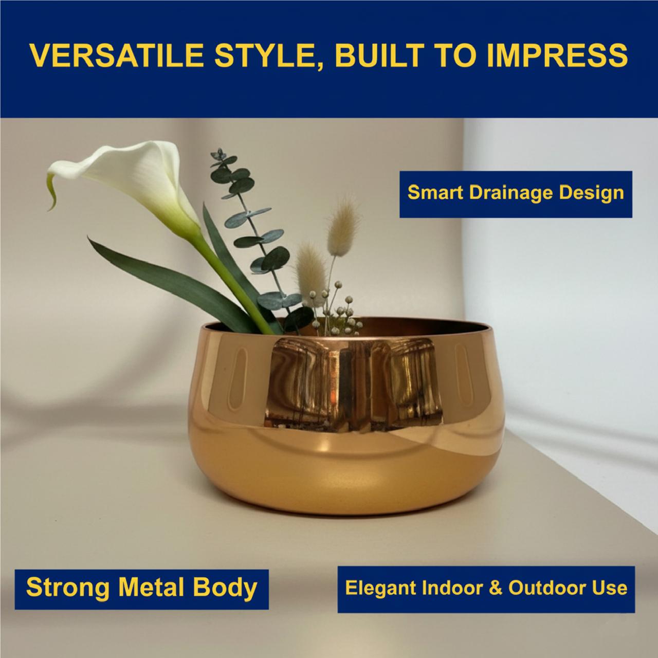 Metallic Miniature Metal Copper Planter Pot